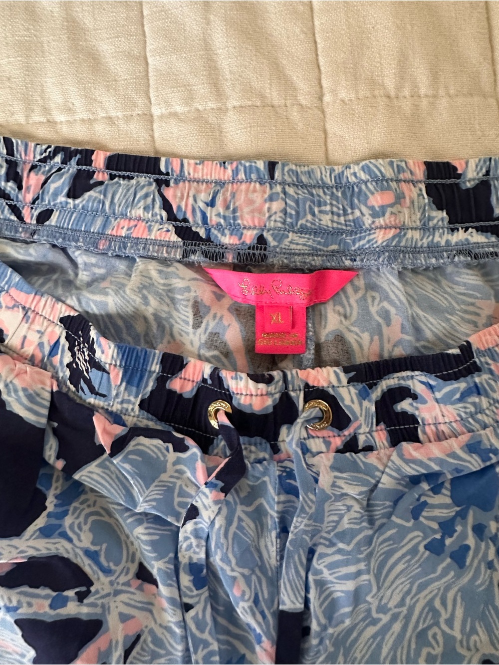 Lilly Pulitzer Navy, Light Blue & Pink Floral Shorts - Picture 3 of 5